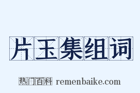 片玉集组词是什么意思的图片